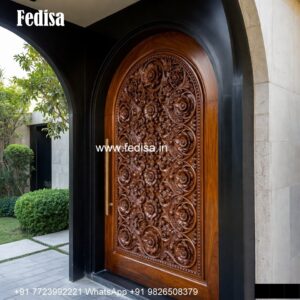 Engraved Wooden Door Double Palla Door No-3327