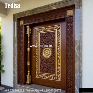Carved Door Patterns Pooja Room Gate Design No-3404