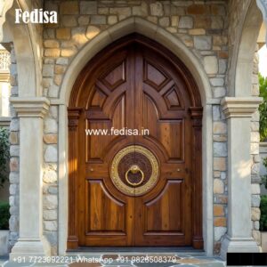 Vintage Wooden Door Main Door Gate Grill Design For Home No-3413