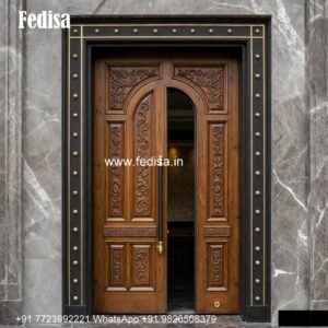 Traditional Carved Wooden Front Door Ideas Main Door Side Wall Design No-3482