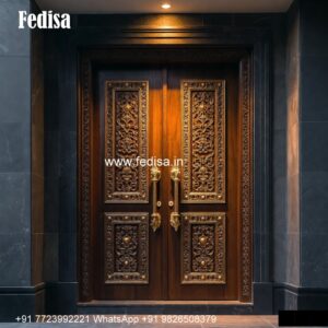 Front Entrance Classic Door Double Main Door Designs For Indian Homes No-3517