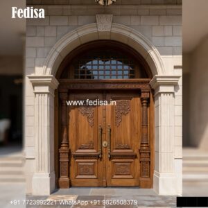Handcrafted Wooden Door Teak Veneer Door Design No-3548