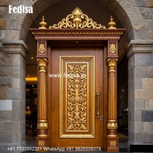 Engraved Wooden Door Gropius Door Handle No-3655