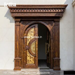 Wooden Carved Door Design Ss Gate Design Double Door No-3663