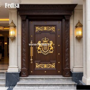 Wooden Carved Door Design Kitchen Door Mirror Design No-3704