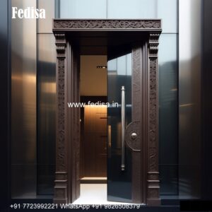 Italian Style Wooden Doors Safety Door Iron Design No-3720