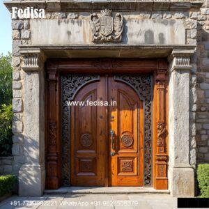 Arch Top Wooden Door 4 Door Window Design No-3777