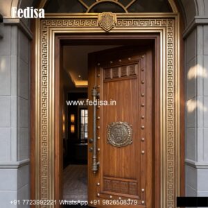 Glass Panel Classic Door Hidden Toilet Door Design No-3779