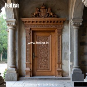 Handcrafted Wooden Door Glass Door Pooja Room No-3794