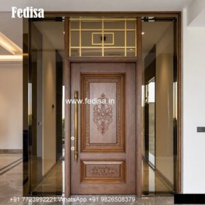 Villa Entrance Door Pooja Doors With Bells No-3806