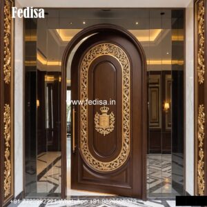 Arch Top Wooden Door Main Door Grill Design 2026 Latest No-3818