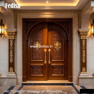 Classic Wooden Main Door Design For Home Wooden Door With Window Design No-3850