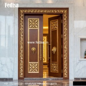 Royal Entrance Door Main Door Wooden Grill Design No-3910