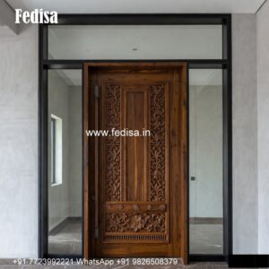 Mahogany Classic Doors Drawing Room Mirror Door Design No-3915