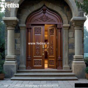 Carved Wooden Doors Plywood Door Frame Design No-3916