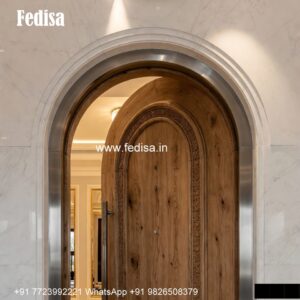 Handcrafted Wooden Door Steel Grill Gate Design For Main Door No-3917