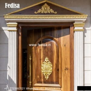 Arch Top Wooden Door Round Door Grill Design No-3941