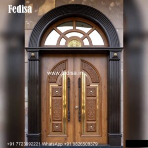 Teak Wood Door Design Single Door Grill Design No-3955