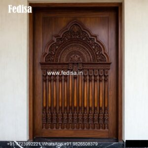 Engraved Wooden Door Main Door Iron Design For Home No-4024