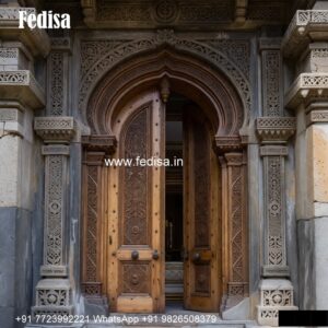 Teak Wood Door Design Commercial Building Entrance Design No-4037