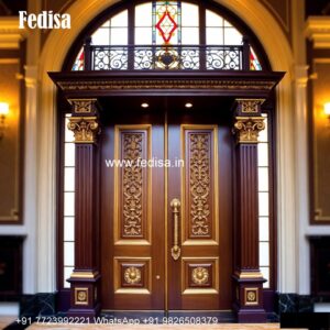 Colonial Style Door Hardwood Door Design No-4044