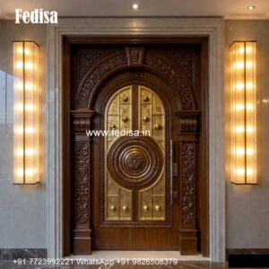 Traditional Carved Wooden Front Door Ideas Steel Framed Glass Doors No-4056