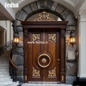Decorative Wooden Doors Steel Railing Door Design No-4061