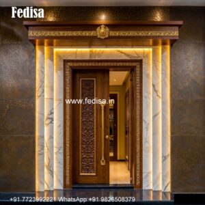 Carved Wooden Doors Etching Glass Design For Main Door No-4080