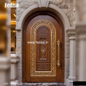 Arch Top Wooden Door Bathroom Door Design No-4105
