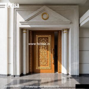 Hardwood Traditional Doors Grill Door Design No-4123