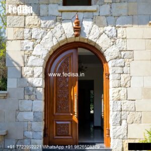 Engraved Wooden Door Round Door Design No-4188