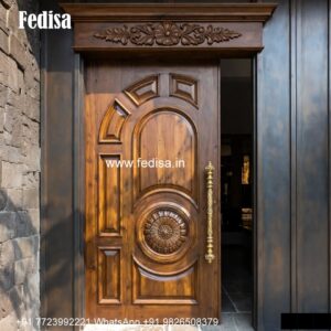 Hardwood Traditional Doors Teak Wood Main Door Design No-4205