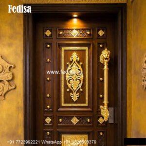 Double Door Classic Style Steel Safety Door Designs For Home No-4227