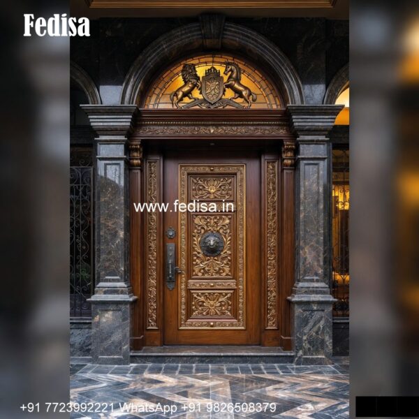 Italian Style Wooden Doors Jali Double Door Design 2026 No-4335 - Fedisa