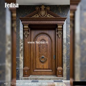 Double Door Classic Style Pooja Room Door Designs In Plywood No-4350