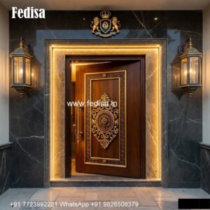 Double Door Classic Style Wooden Door Frame Design No-4391