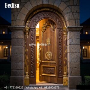 Wooden Carved Door Design Pooja Room Double Door Design No-4442