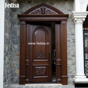 Hardwood Traditional Doors Main Door Paneling Design No-4451