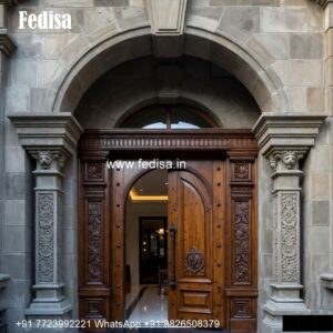 Arch Top Wooden Door Teak Wood Door Design Catalog No-4474