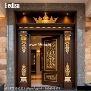 Home Entry Wooden Door Sagwan Double Door Design With Price No-4502