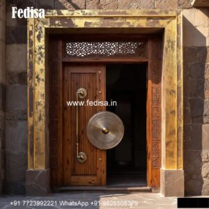 Vintage Wooden Door Glass Etching Designs For Pooja Room No-4602