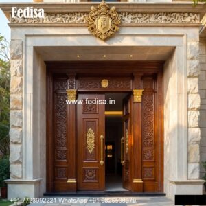Traditional Carved Wooden Front Door Ideas Main Door Grill Design For Home No-4630