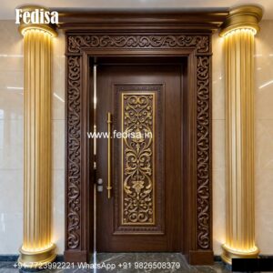 Classic Wooden Main Door Design For Home Double Door Entrance Design No-4670