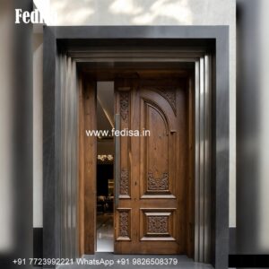 Elegant Double Door Classic Entry Design Teak Wood Front Door Design No-4674