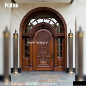 Villa Entrance Door Teak Wood Double Door Design Catalog No-4749