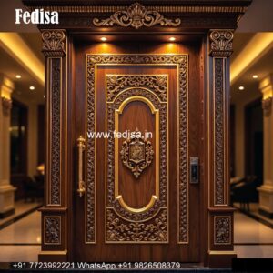 Decorative Wooden Doors Folding Safety Door Design No-4799