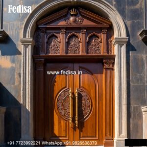 Handcrafted Wooden Door Unique Home Designs Security Door No-4819
