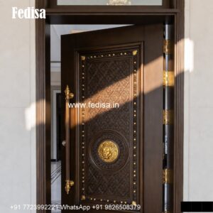 Mahogany Classic Doors Jali Gate Design Iron No-4858