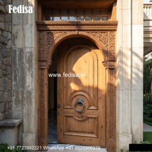 Handcrafted Wooden Door Wooden Grill Door Design No-4860