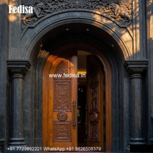 Double Door Classic Style Double Door Wood Carving Designs For Main Door No-5211